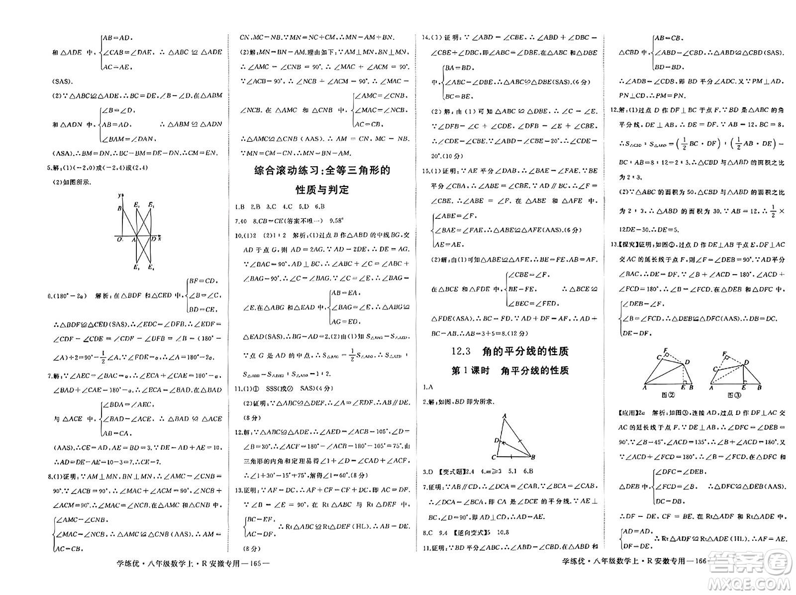 延邊大學(xué)出版社2023年秋學(xué)練優(yōu)八年級(jí)數(shù)學(xué)上冊(cè)人教版安徽專版答案