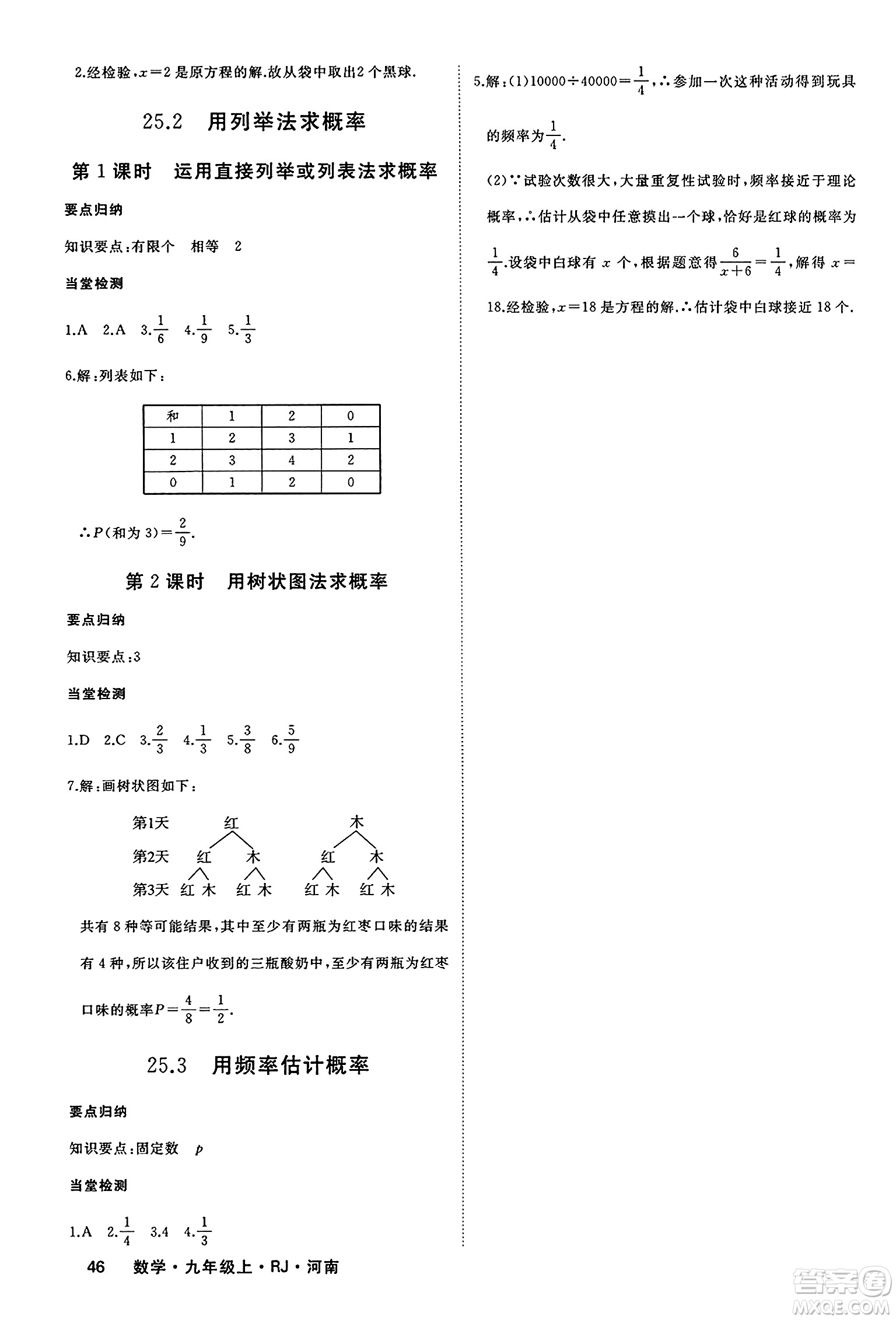 延邊大學(xué)出版社2023年秋學(xué)練優(yōu)九年級(jí)數(shù)學(xué)上冊(cè)人教版河南專版答案