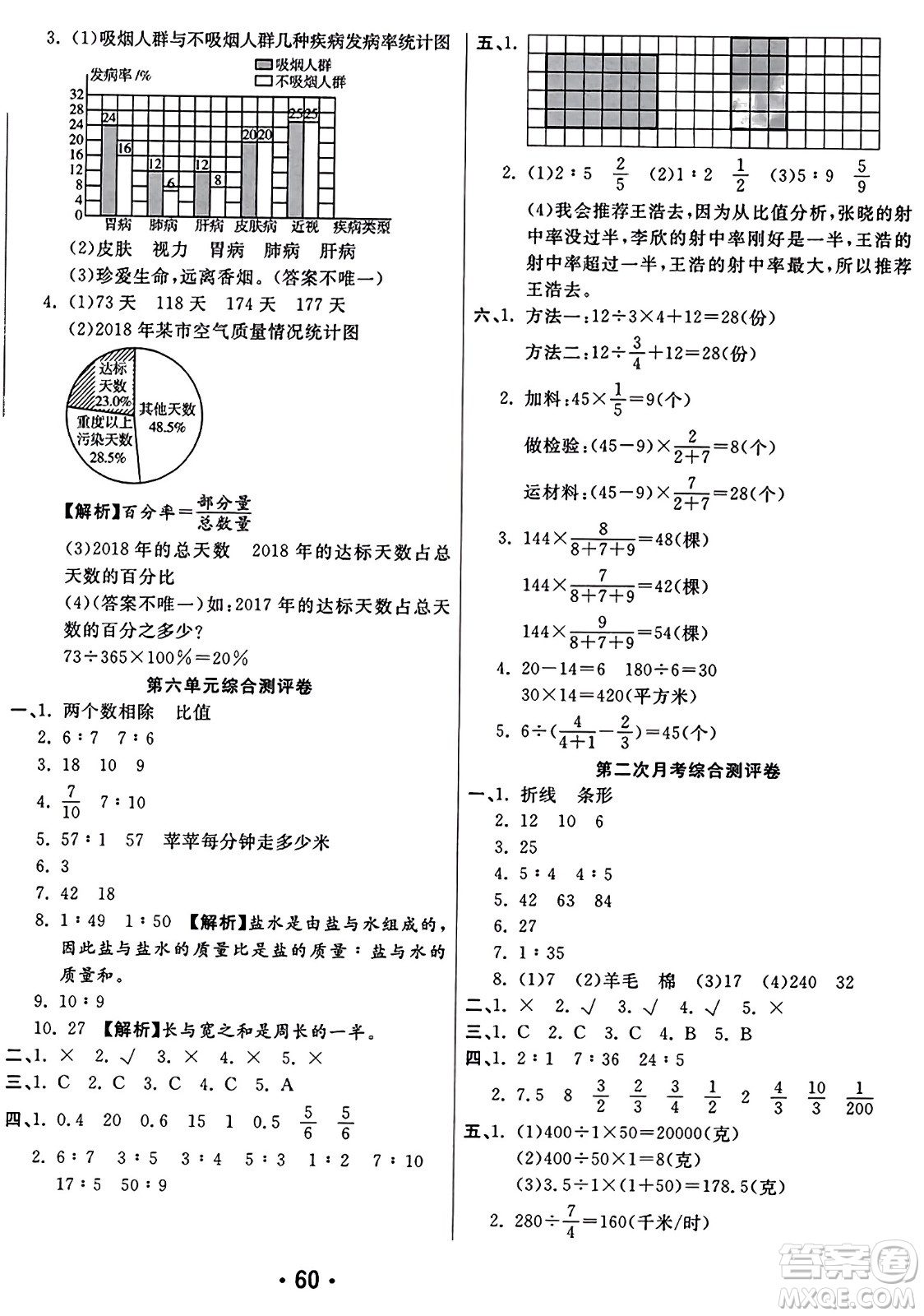黑龍江美術(shù)出版社2023年秋黃岡金榜大考卷期末必刷六年級(jí)數(shù)學(xué)上冊(cè)北師大版答案