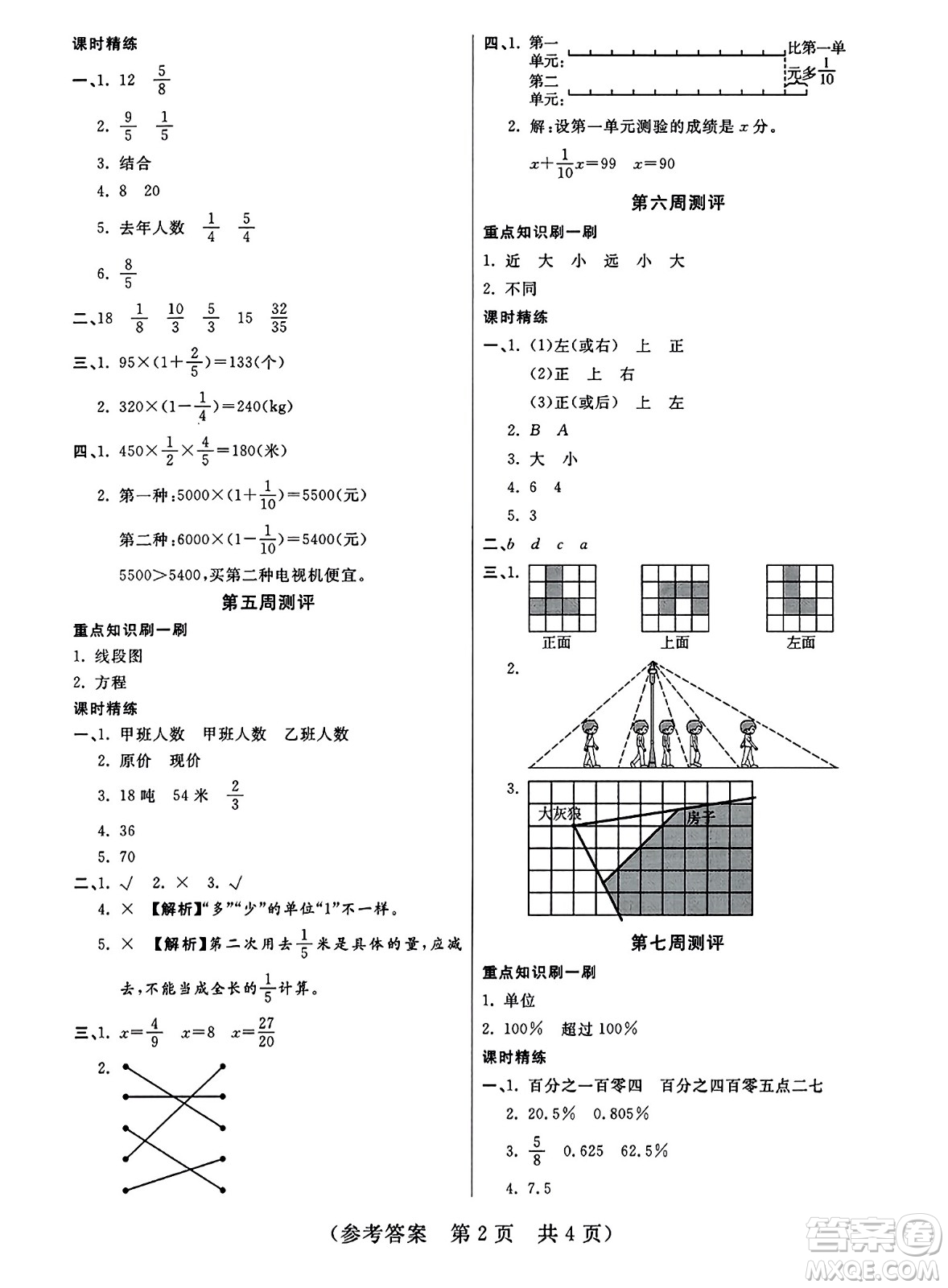 黑龍江美術(shù)出版社2023年秋黃岡金榜大考卷期末必刷六年級(jí)數(shù)學(xué)上冊(cè)北師大版答案