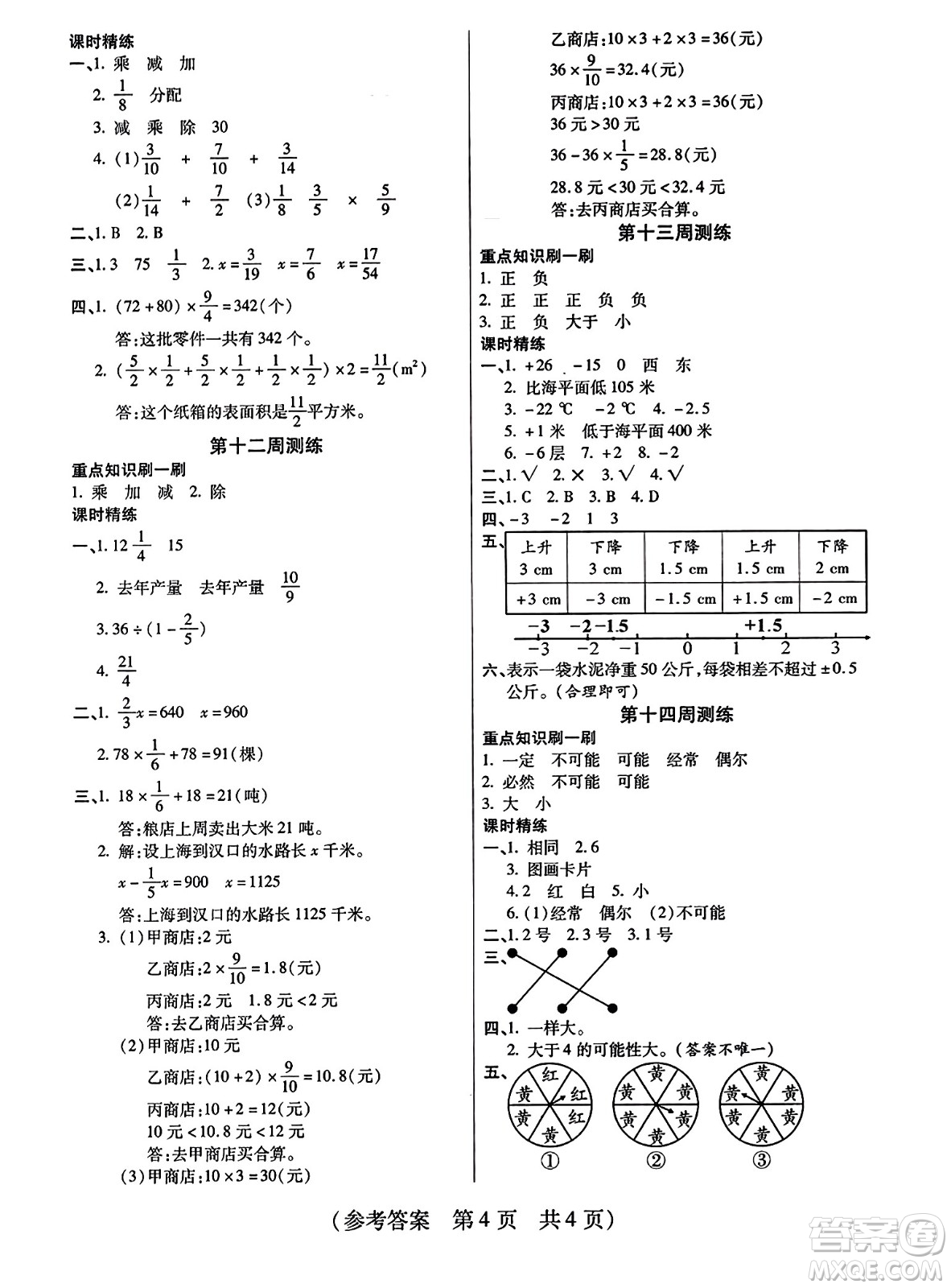 黑龍江美術(shù)出版社2023年秋黃岡金榜大考卷期末必刷六年級數(shù)學(xué)上冊西師版答案