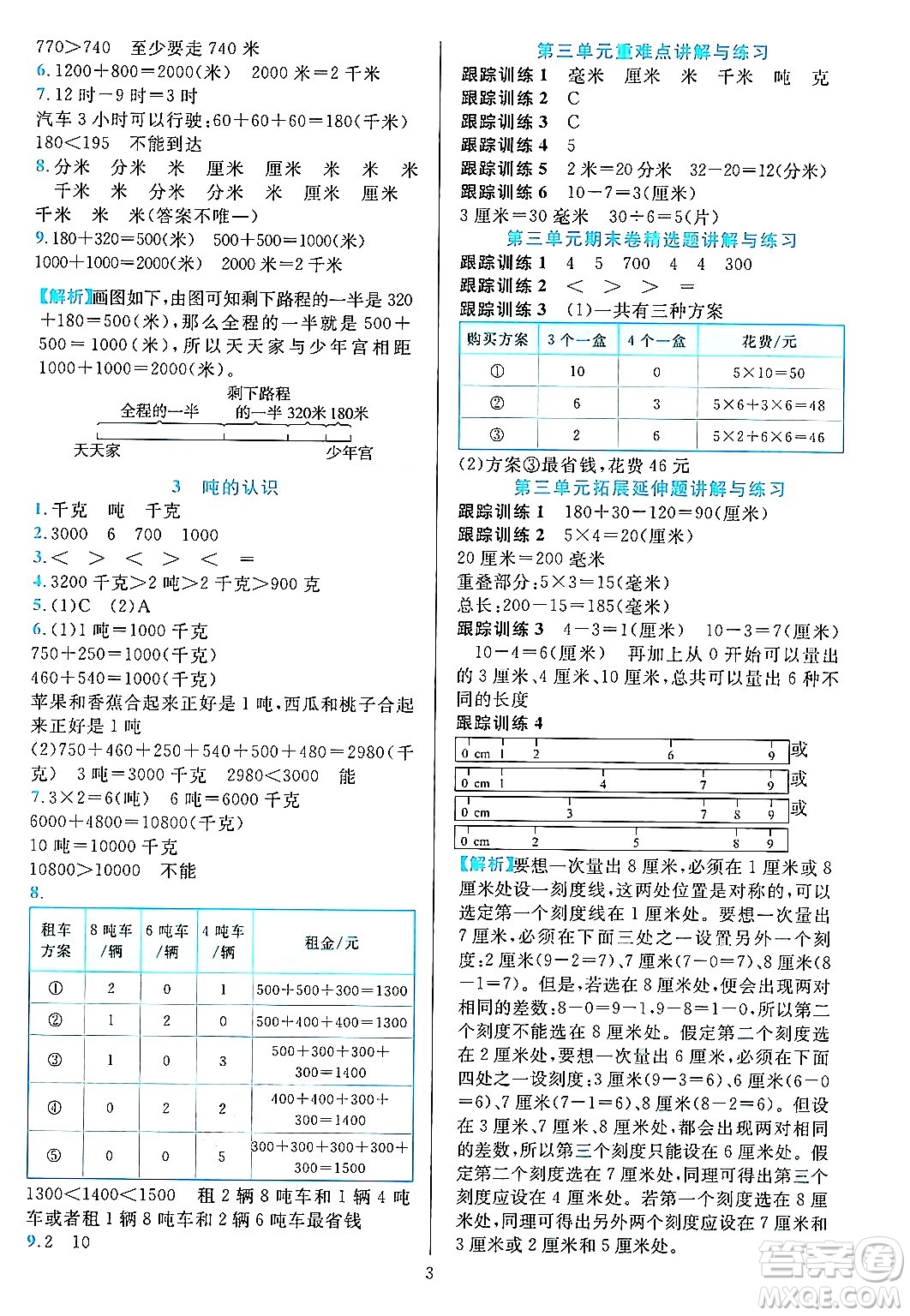 浙江教育出版社2023年秋全優(yōu)方案夯實(shí)與提高三年級(jí)數(shù)學(xué)上冊(cè)人教版答案