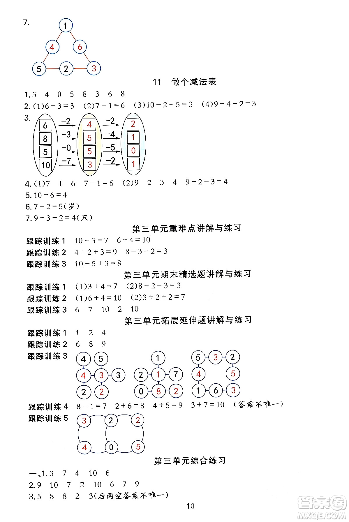 浙江教育出版社2023年秋全優(yōu)方案夯實(shí)與提高一年級(jí)數(shù)學(xué)上冊北師大版答案