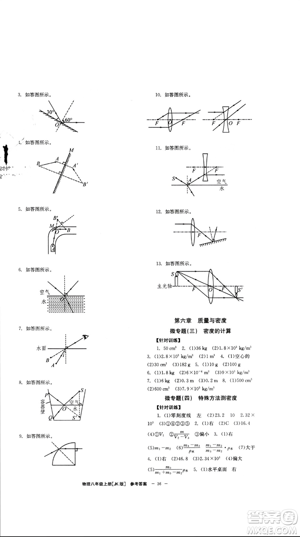北京時(shí)代華文書局2023年秋全效學(xué)習(xí)學(xué)業(yè)評(píng)價(jià)方案八年級(jí)物理上冊(cè)教科版參考答案
