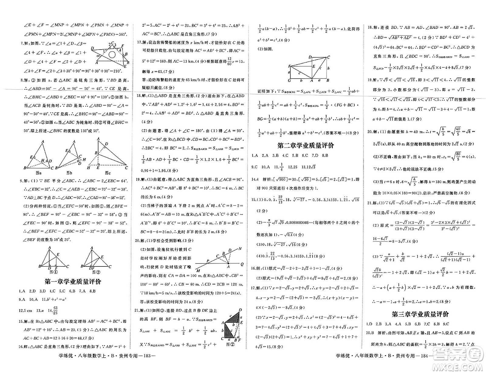 延邊大學出版社2023年秋學練優(yōu)八年級數(shù)學上冊北師大版貴州專版答案