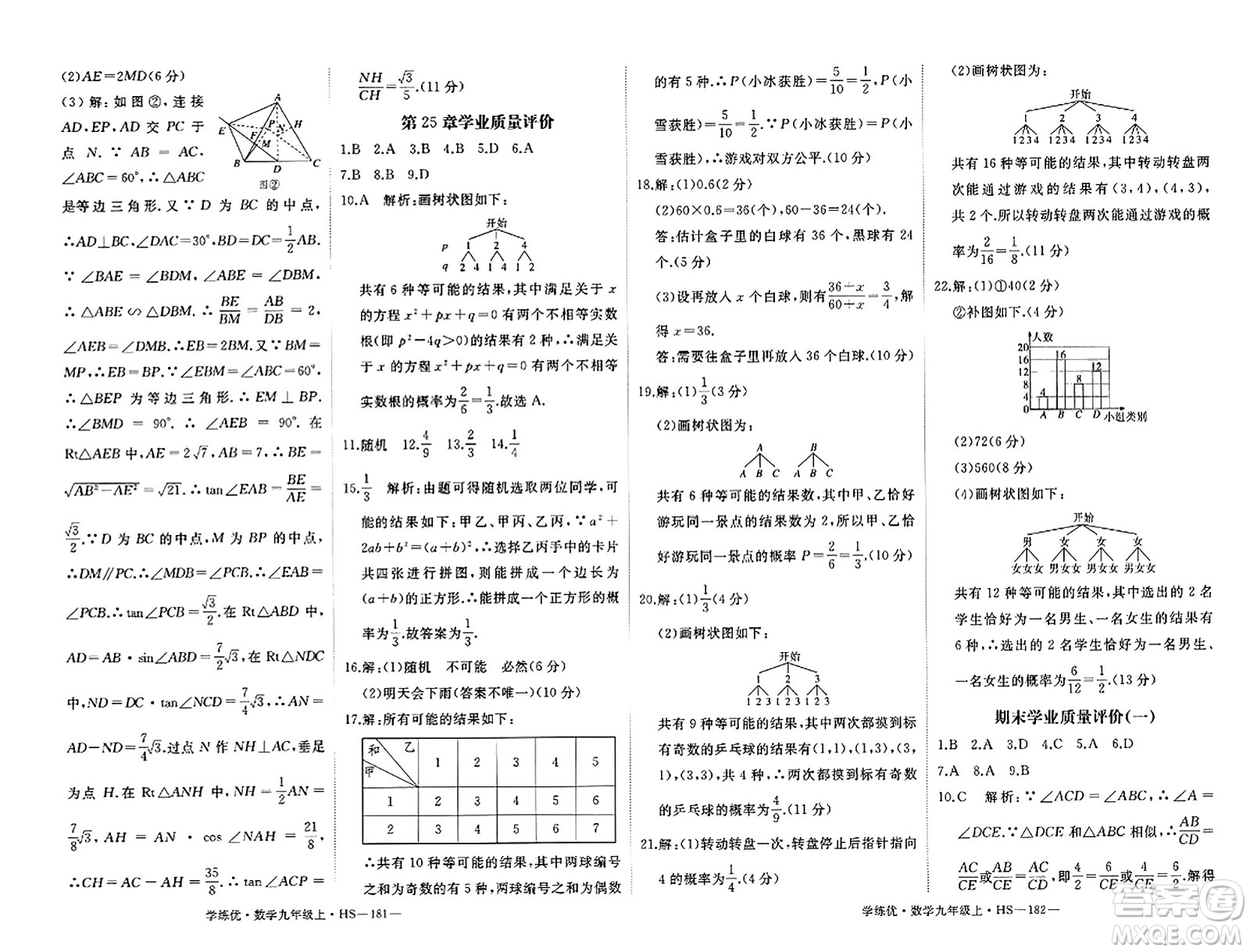 寧夏人民教育出版社2023年秋學(xué)練優(yōu)九年級(jí)數(shù)學(xué)上冊(cè)華師版答案
