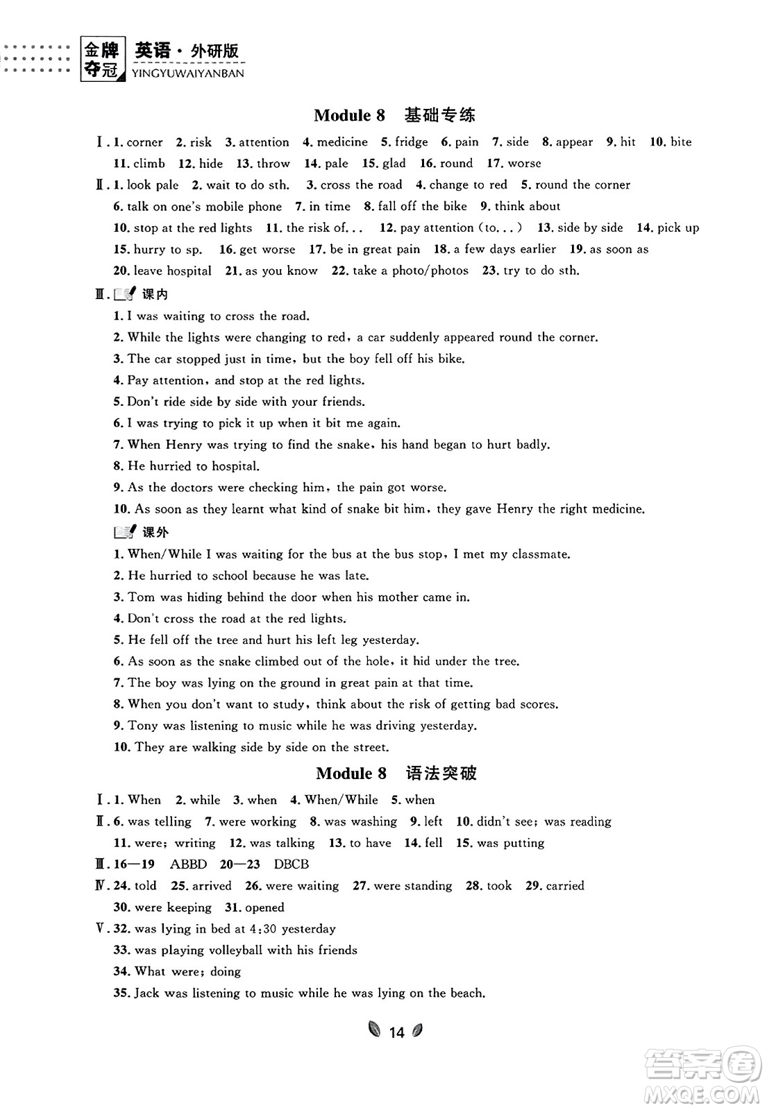 延邊大學(xué)出版社2023年秋點(diǎn)石成金金牌奪冠八年級(jí)英語上冊(cè)外研版遼寧專版答案