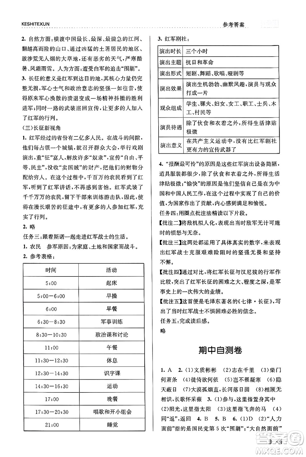 浙江人民出版社2023年秋課時(shí)特訓(xùn)八年級(jí)語文上冊(cè)人教版答案
