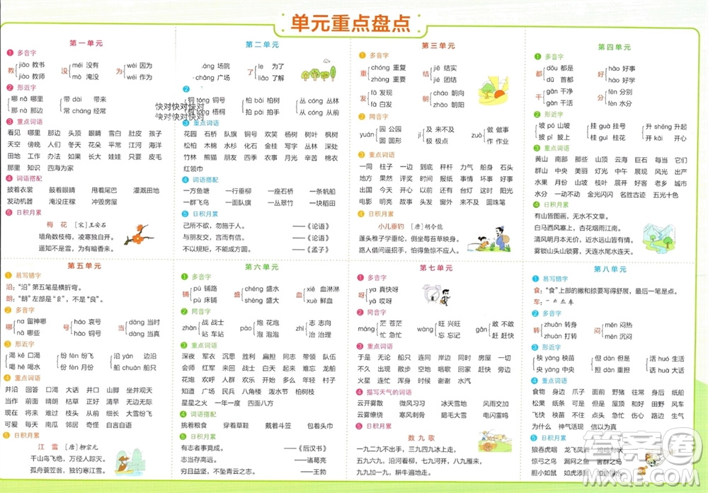 陜西師范大學出版總社有限公司2023年秋小學學霸單元期末標準卷二年級語文上冊人教版參考答案