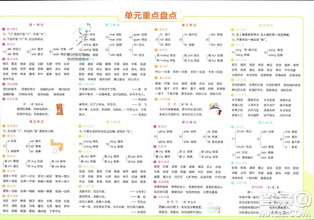 陜西師范大學出版總社有限公司2023年秋小學學霸單元期末標準卷五年級語文上冊人教版參考答案