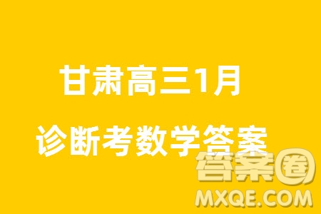 甘肅省2024屆高三上學(xué)期1月高考診斷考試數(shù)學(xué)參考答案