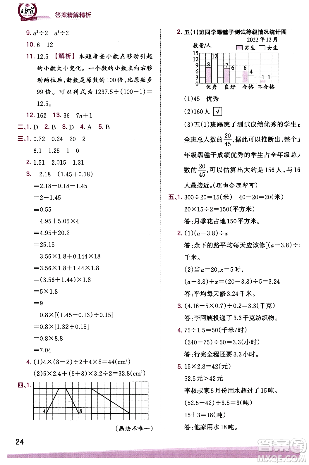 江西人民出版社2023年秋王朝霞創(chuàng)維新課堂五年級(jí)數(shù)學(xué)上冊(cè)蘇教版答案