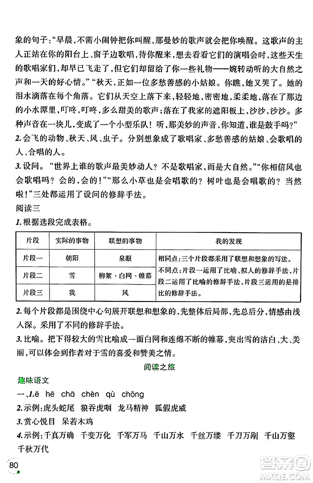 遼寧師范大學(xué)出版社2024寒假樂園六年級(jí)語文通用版答案
