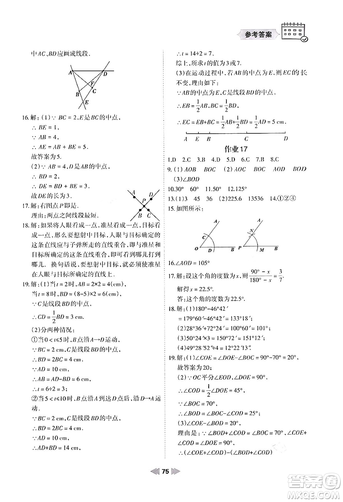 蘭州大學(xué)出版社2024寒假作業(yè)七年級數(shù)學(xué)華東師大版答案