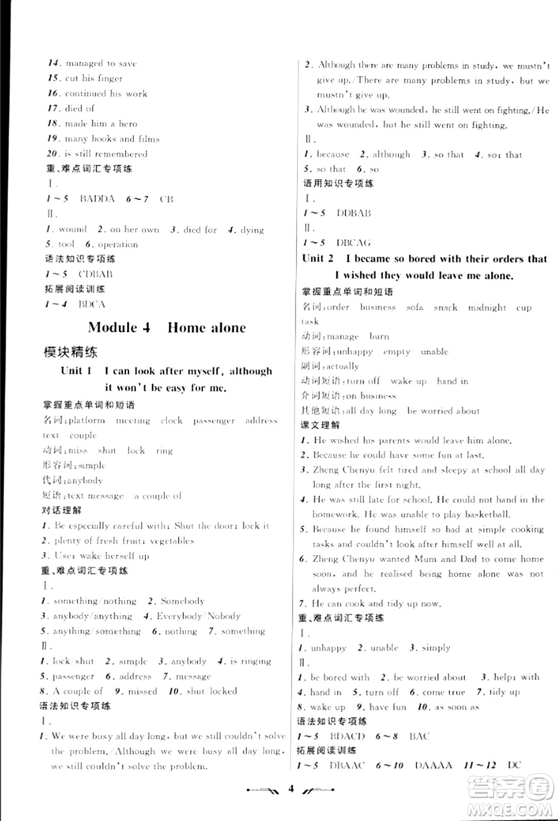 遼寧師范大學(xué)出版社2023年秋新課程新教材導(dǎo)航學(xué)英語(yǔ)九年級(jí)英語(yǔ)上冊(cè)外研版答案