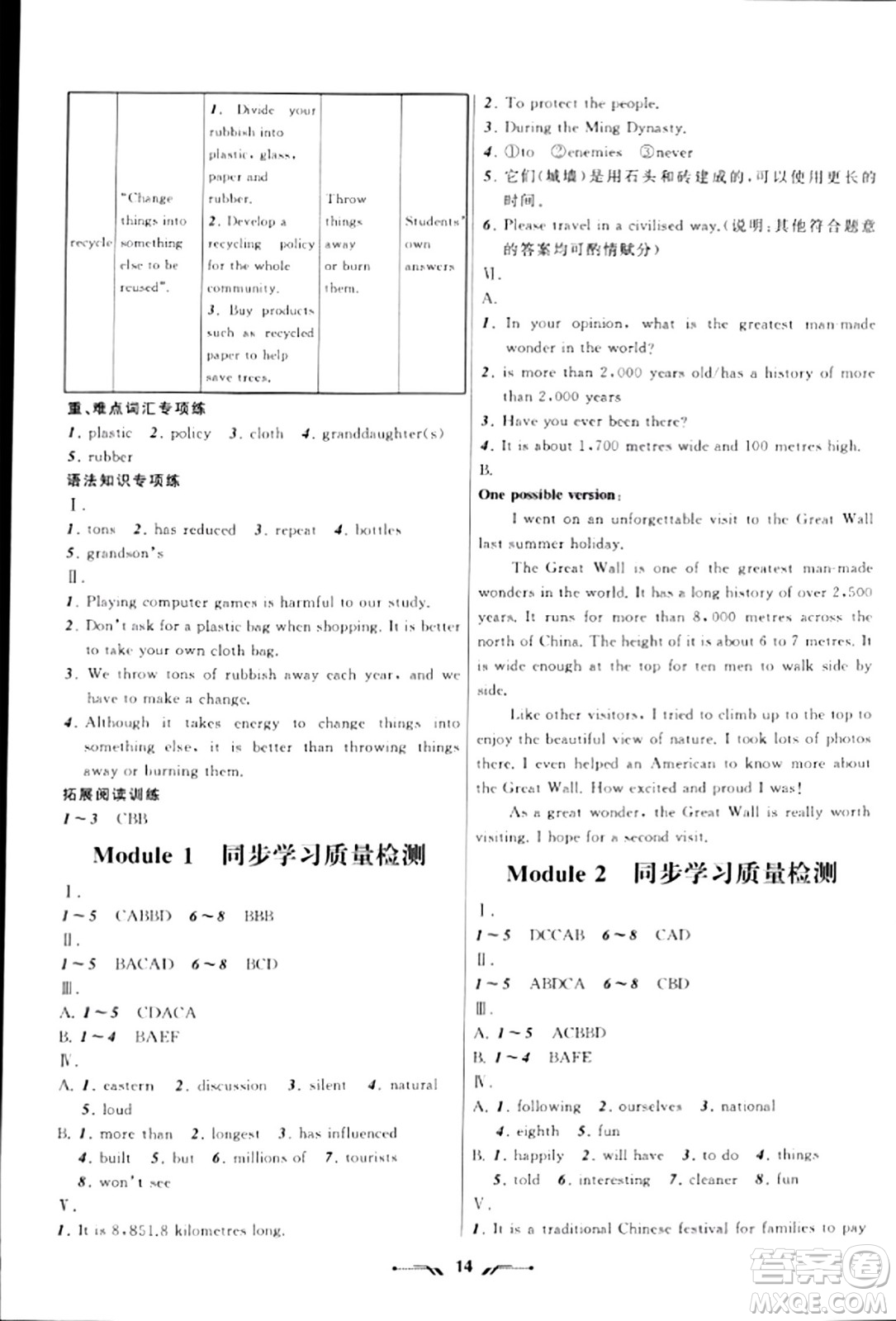 遼寧師范大學(xué)出版社2023年秋新課程新教材導(dǎo)航學(xué)英語(yǔ)九年級(jí)英語(yǔ)上冊(cè)外研版答案