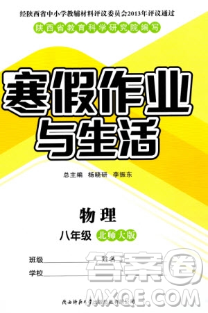 陜西師范大學出版總社有限公司2024寒假作業(yè)與生活八年級物理北師大版參考答案