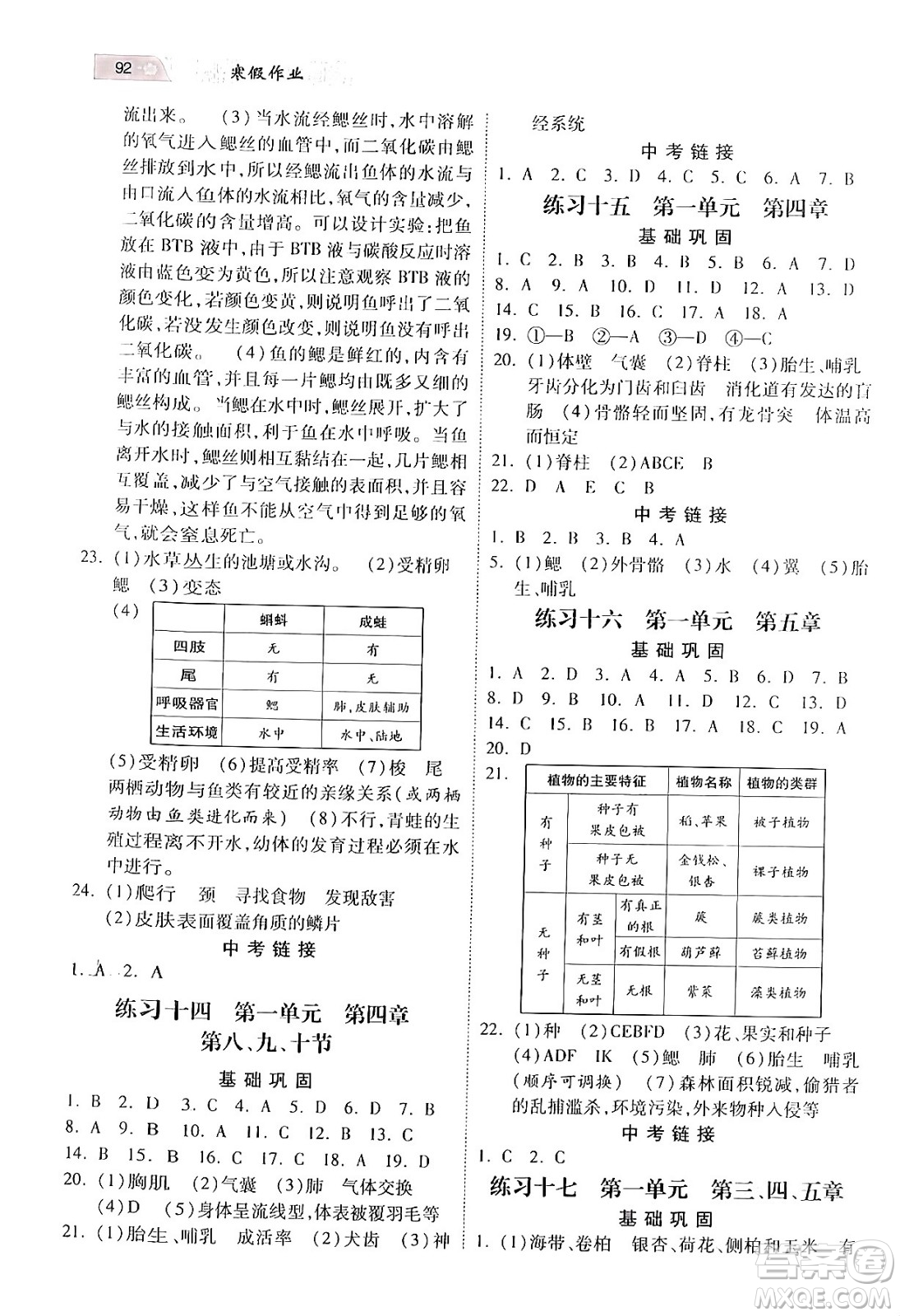 河北美術(shù)出版社2024寒假作業(yè)七年級(jí)生物江蘇版答案