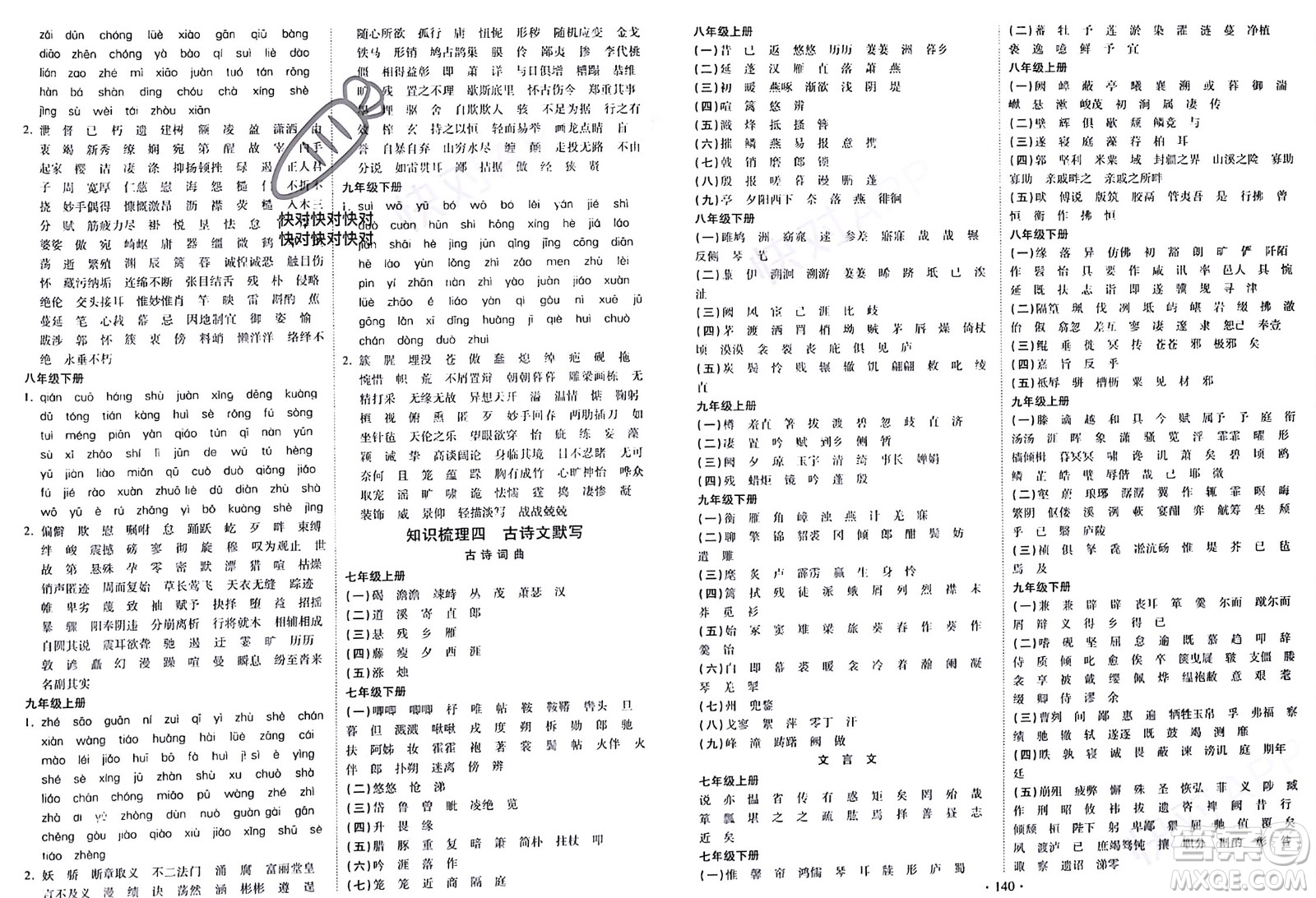 河北美術(shù)出版社2024快樂(lè)寒假作業(yè)九年級(jí)語(yǔ)文通用版參考答案
