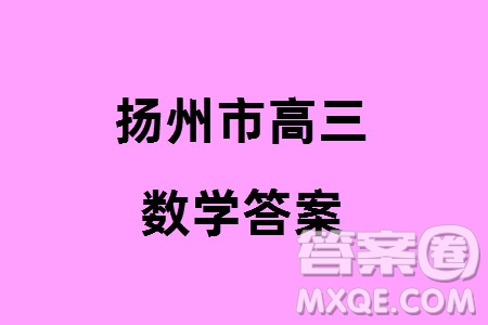 揚州市2023-2024學年高三上學期期末檢測數(shù)學參考答案