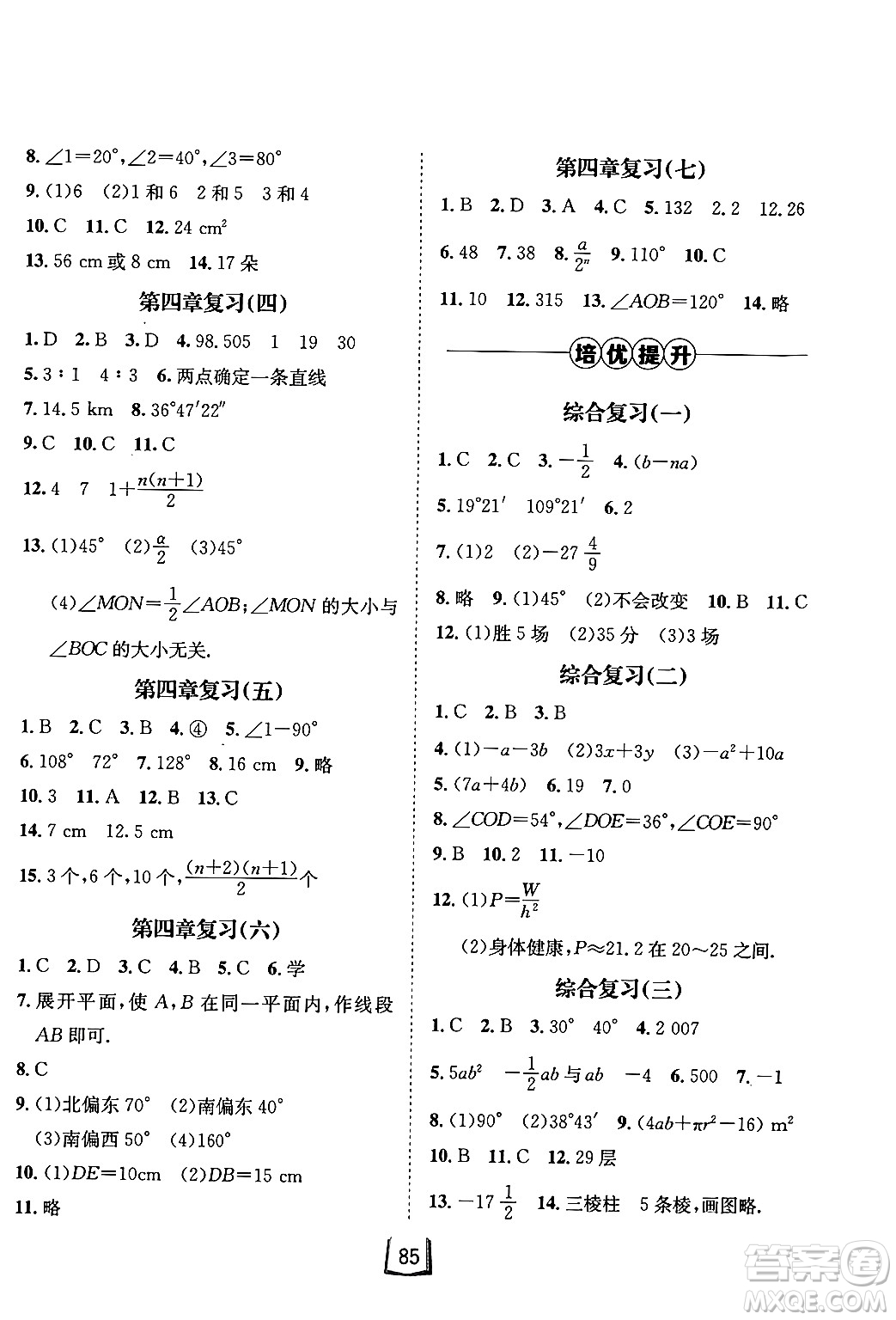 河北少年兒童出版社2024桂壯紅皮書寒假天地七年級數(shù)學通用版答案