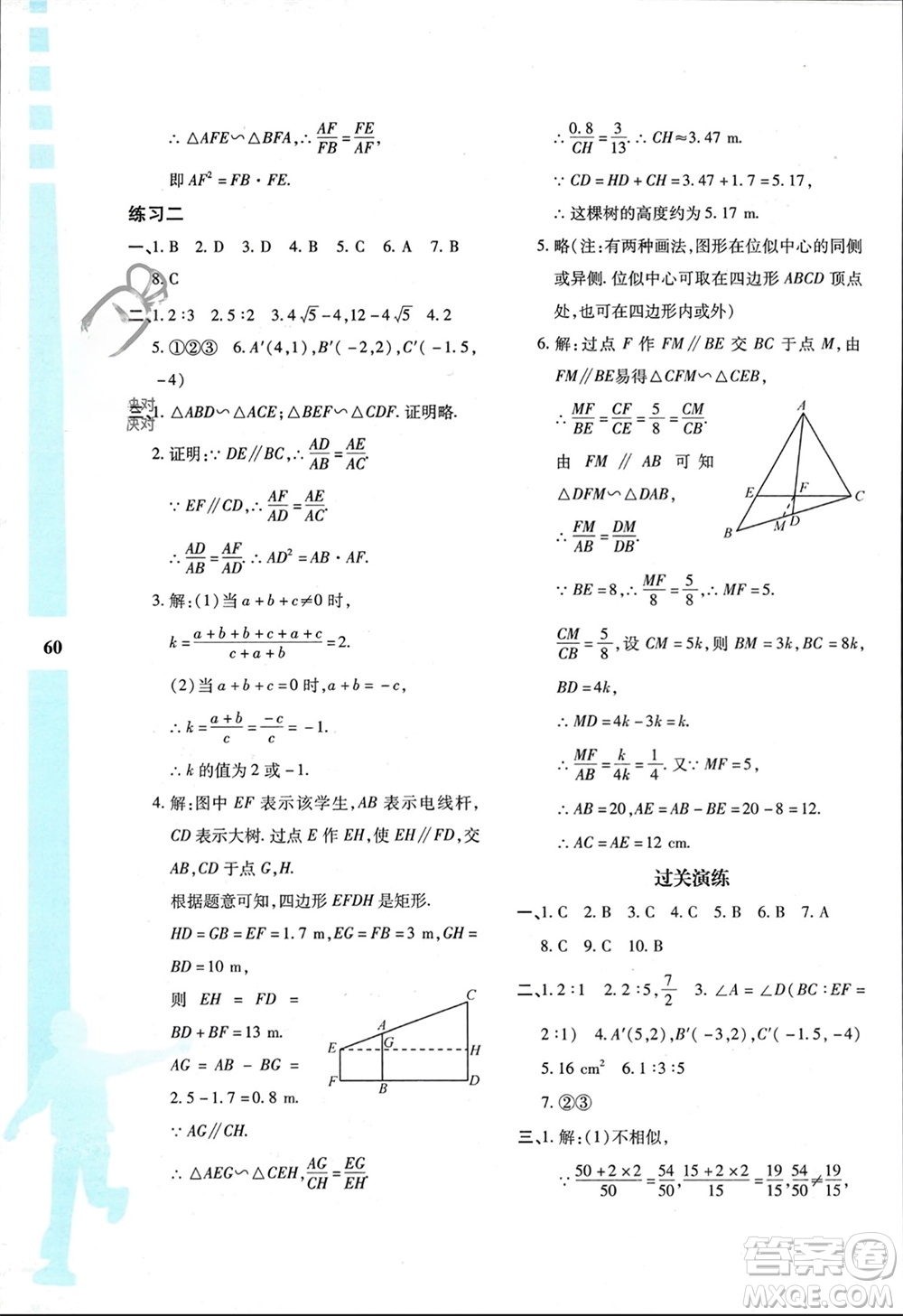 陜西人民教育出版社2024陜教出品寒假作業(yè)與生活九年級數(shù)學北師大版C版參考答案