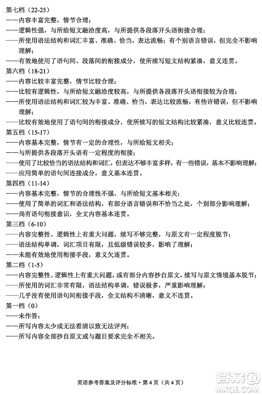 大理州2024屆高中畢業(yè)生第二次復習統一檢測英語參考答案