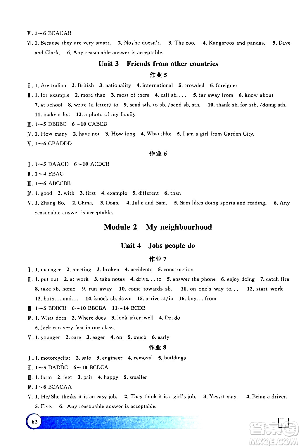 上海大學(xué)出版社2024鐘書(shū)金牌寒假作業(yè)導(dǎo)與練七年級(jí)英語(yǔ)牛津版上海專版答案