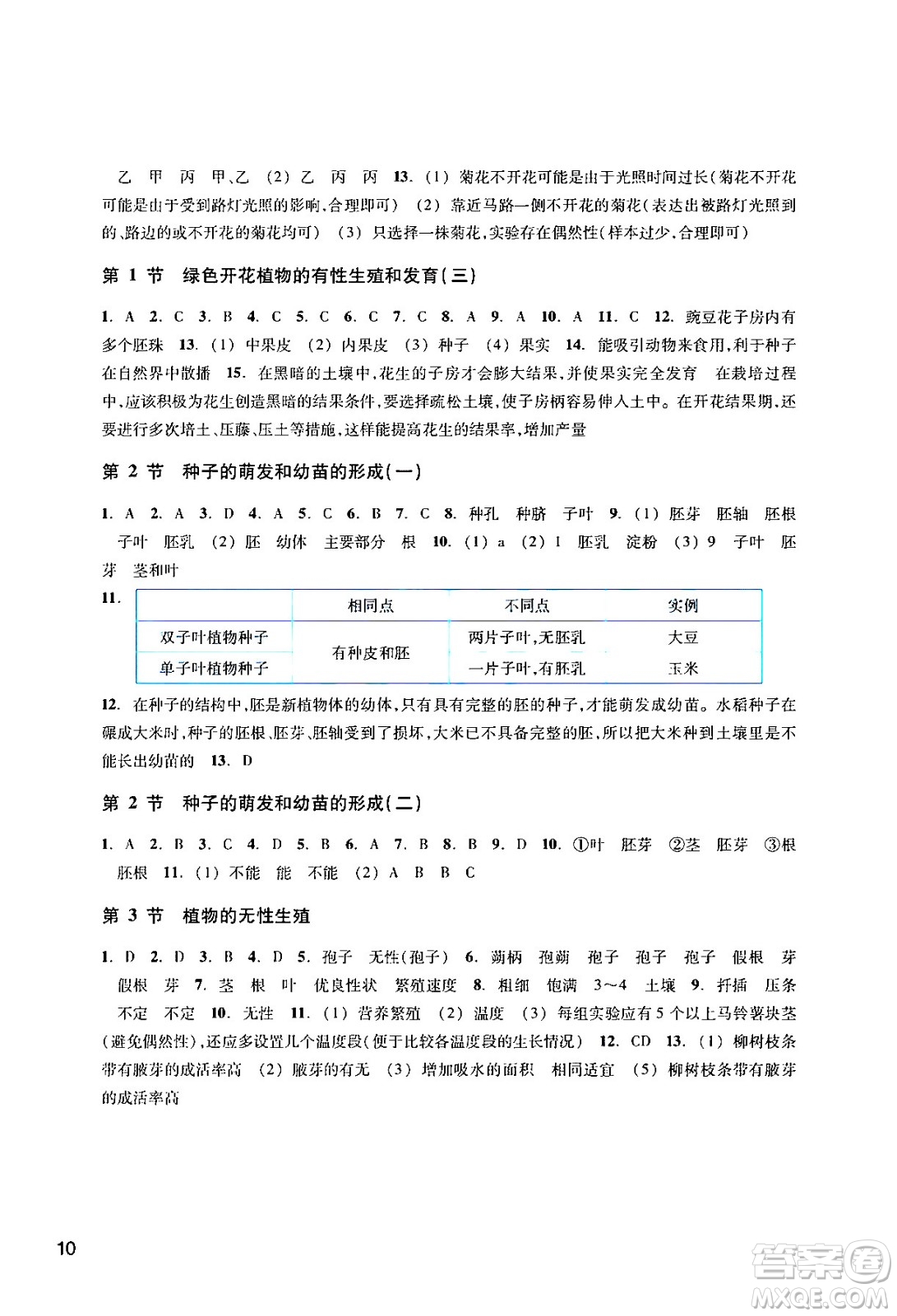 浙江教育出版社2024年春科學(xué)作業(yè)本七年級(jí)科學(xué)下冊(cè)華師版答案
