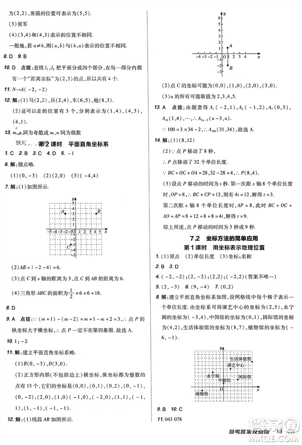 吉林教育出版社2024年春榮德基點(diǎn)撥訓(xùn)練七年級(jí)數(shù)學(xué)下冊(cè)人教版參考答案