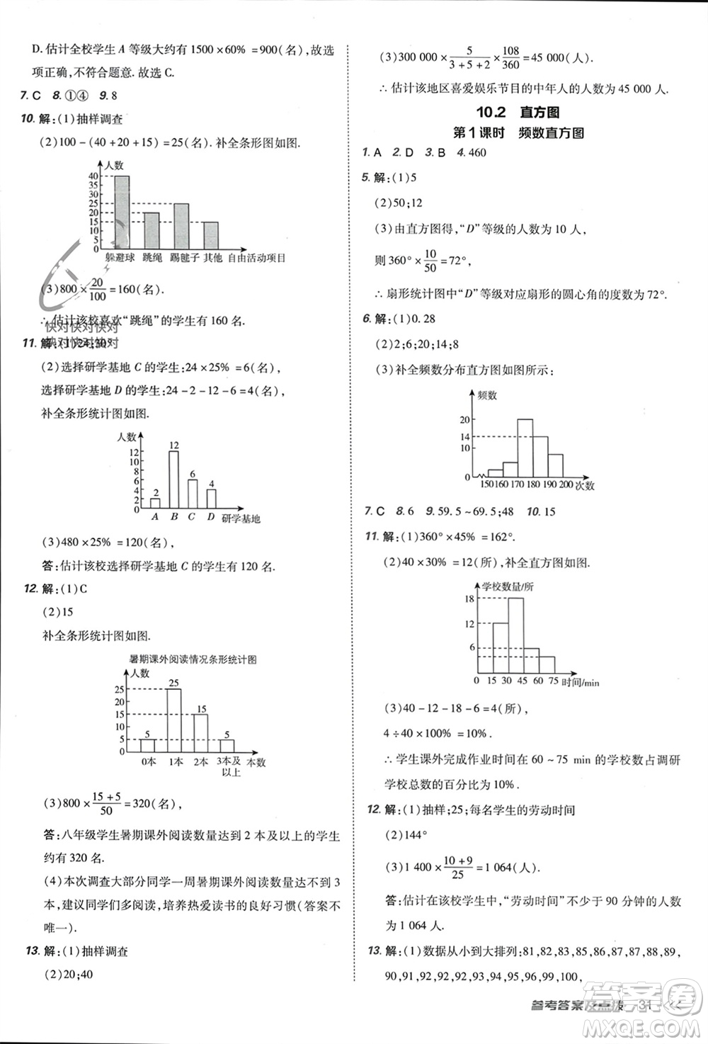 吉林教育出版社2024年春榮德基點(diǎn)撥訓(xùn)練七年級(jí)數(shù)學(xué)下冊(cè)人教版參考答案
