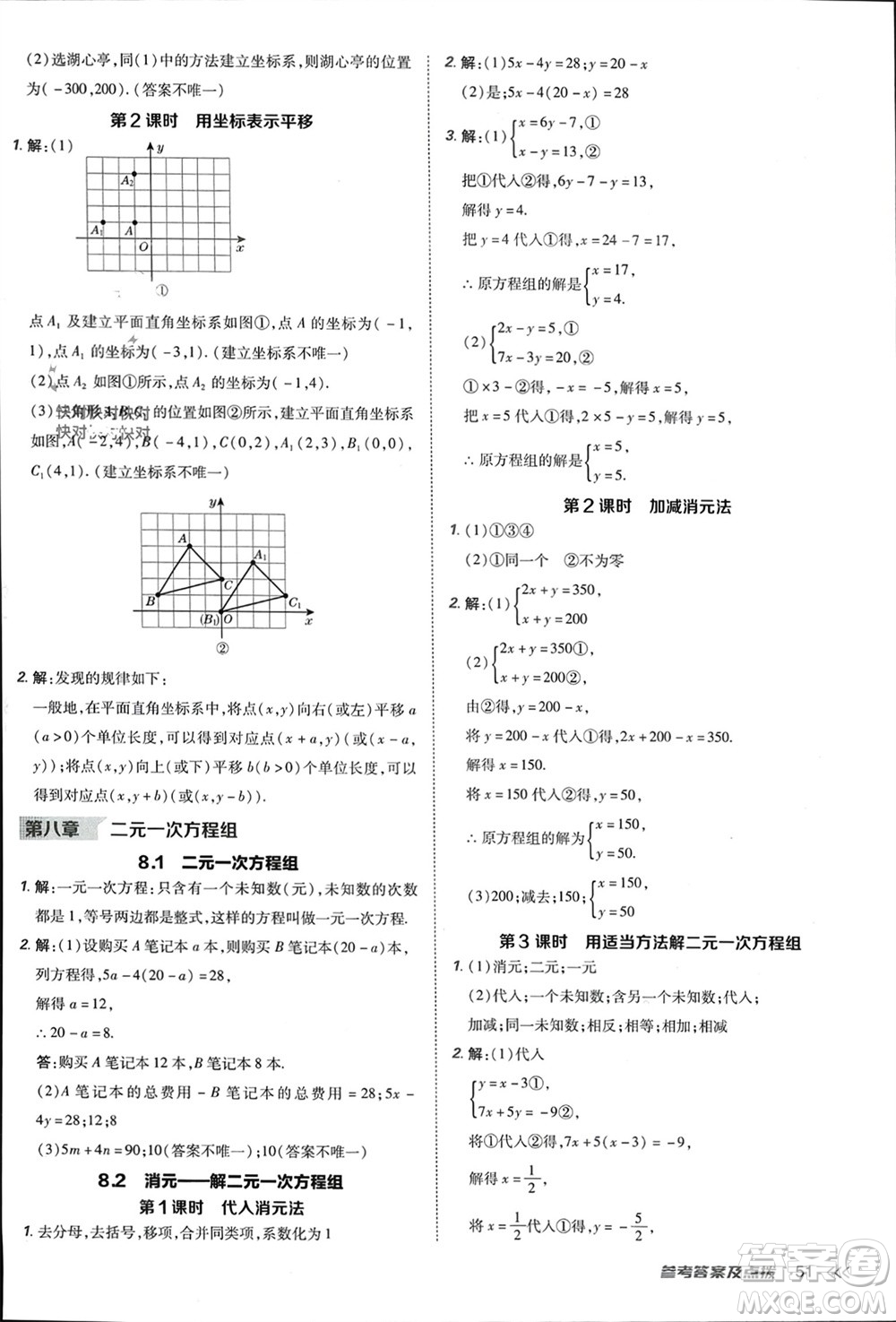 吉林教育出版社2024年春榮德基點(diǎn)撥訓(xùn)練七年級(jí)數(shù)學(xué)下冊(cè)人教版參考答案