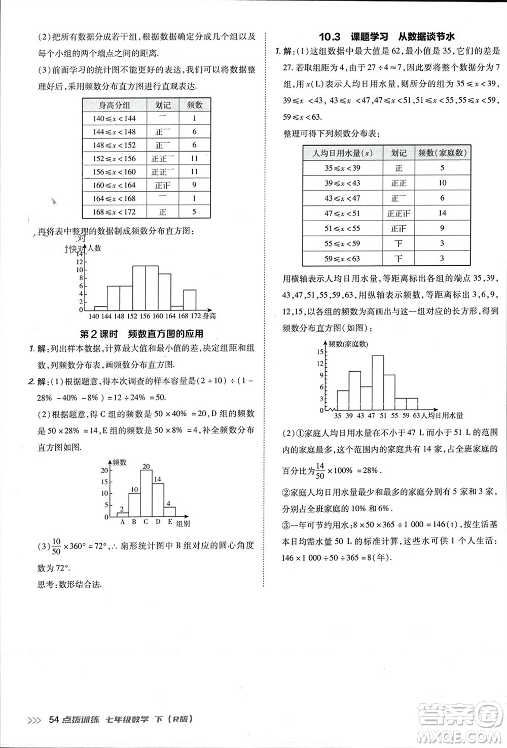吉林教育出版社2024年春榮德基點(diǎn)撥訓(xùn)練七年級(jí)數(shù)學(xué)下冊(cè)人教版參考答案