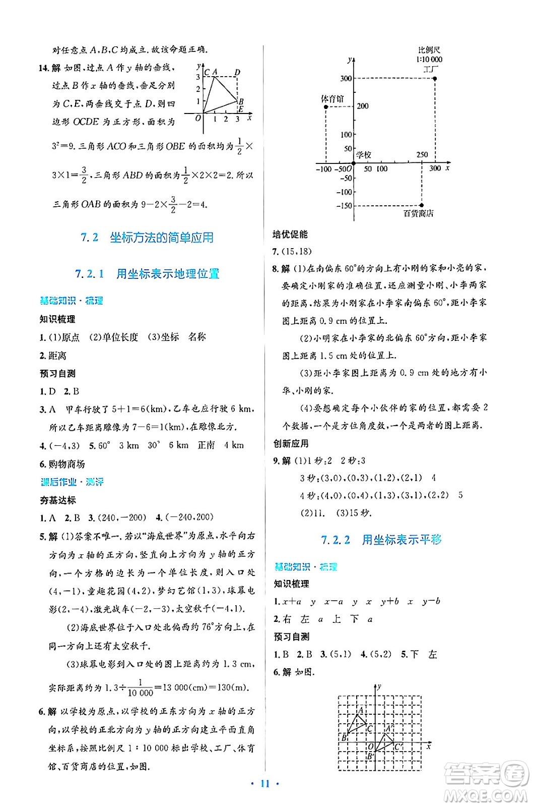 人民教育出版社2024年春人教金學典同步解析與測評學考練七年級數學下冊人教版答案
