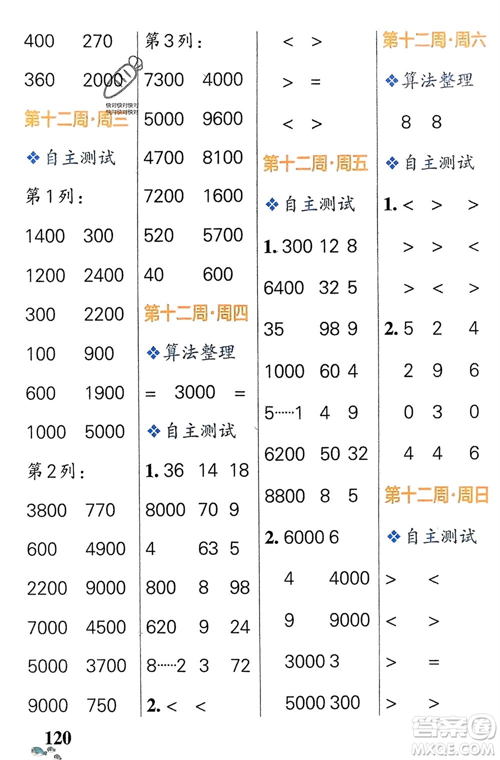 遼寧教育出版社2024年春小學(xué)學(xué)霸天天計(jì)算二年級(jí)數(shù)學(xué)下冊(cè)人教版廣東專版參考答案