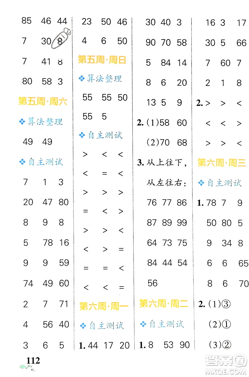 遼寧教育出版社2024年春小學(xué)學(xué)霸天天計(jì)算一年級(jí)數(shù)學(xué)下冊(cè)蘇教版參考答案