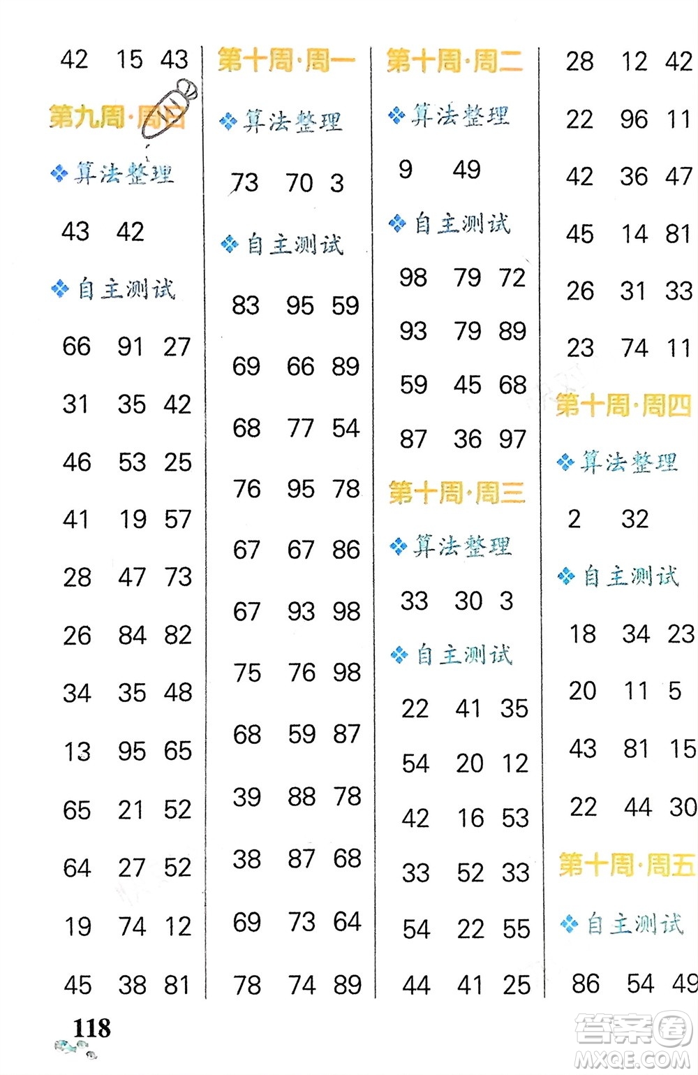 遼寧教育出版社2024年春小學(xué)學(xué)霸天天計(jì)算一年級(jí)數(shù)學(xué)下冊(cè)蘇教版參考答案