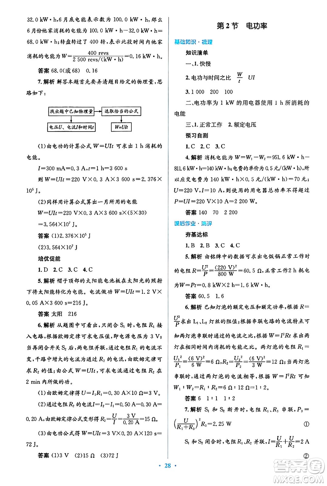 人民教育出版社2024年春人教金學(xué)典同步解析與測(cè)評(píng)學(xué)考練九年級(jí)物理全一冊(cè)人教版答案