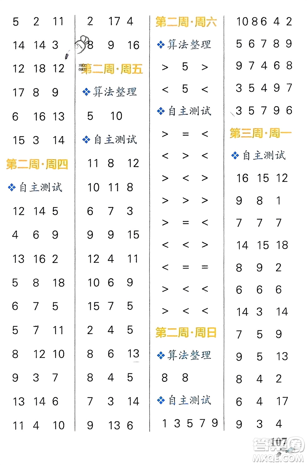 遼寧教育出版社2024年春小學(xué)學(xué)霸天天計(jì)算一年級數(shù)學(xué)下冊人教版廣東專版參考答案