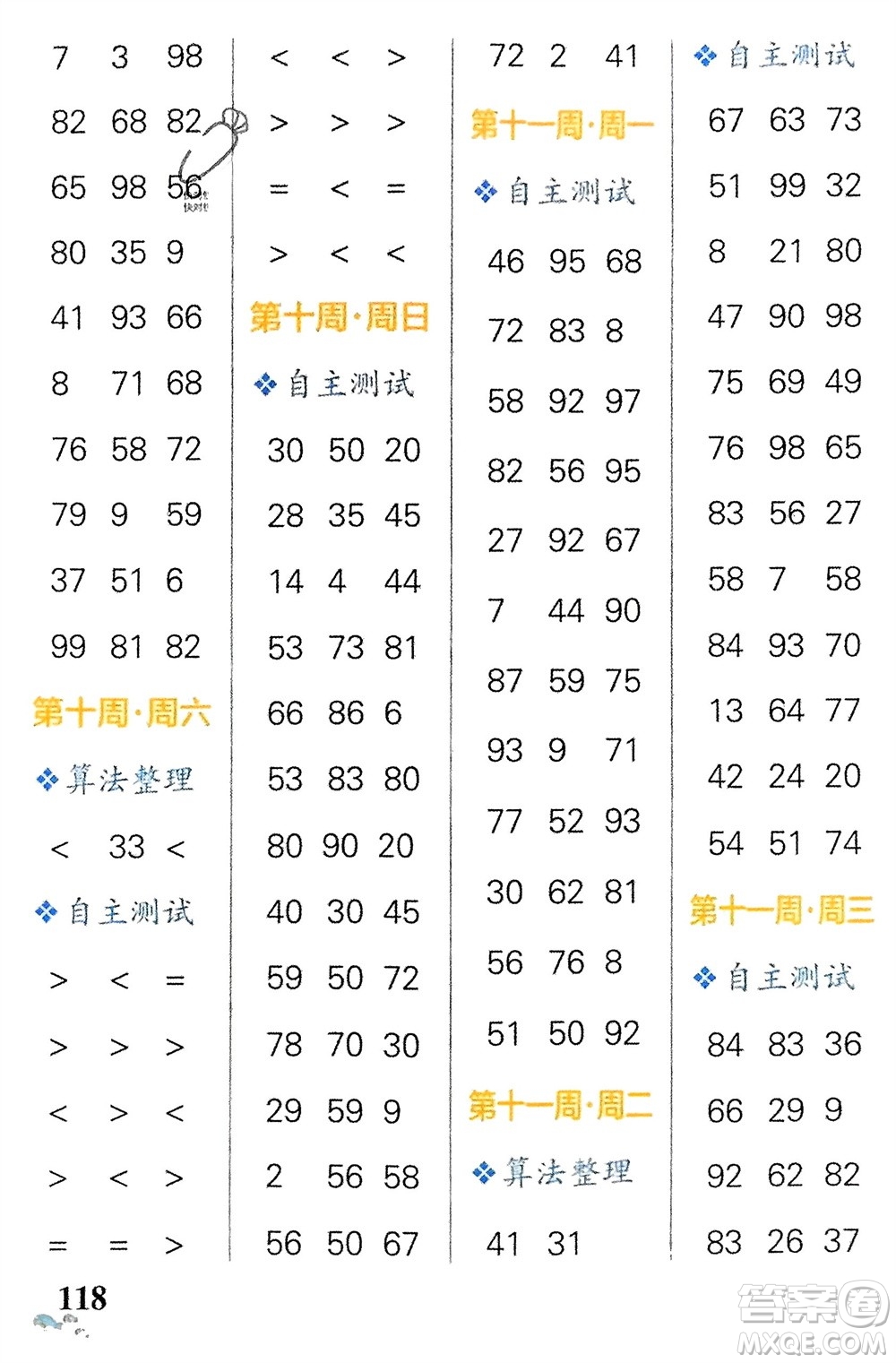 遼寧教育出版社2024年春小學(xué)學(xué)霸天天計(jì)算一年級數(shù)學(xué)下冊人教版廣東專版參考答案