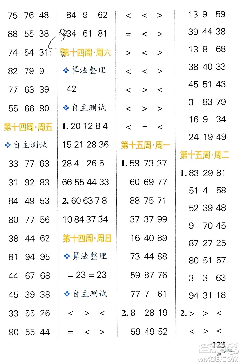 遼寧教育出版社2024年春小學(xué)學(xué)霸天天計(jì)算一年級數(shù)學(xué)下冊人教版廣東專版參考答案