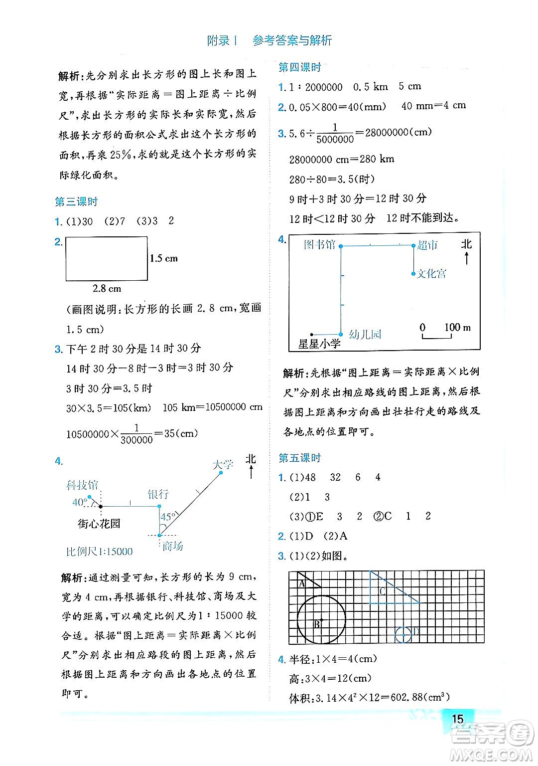 龍門書局2024年春黃岡小狀元作業(yè)本六年級數(shù)學下冊人教版廣東專版答案