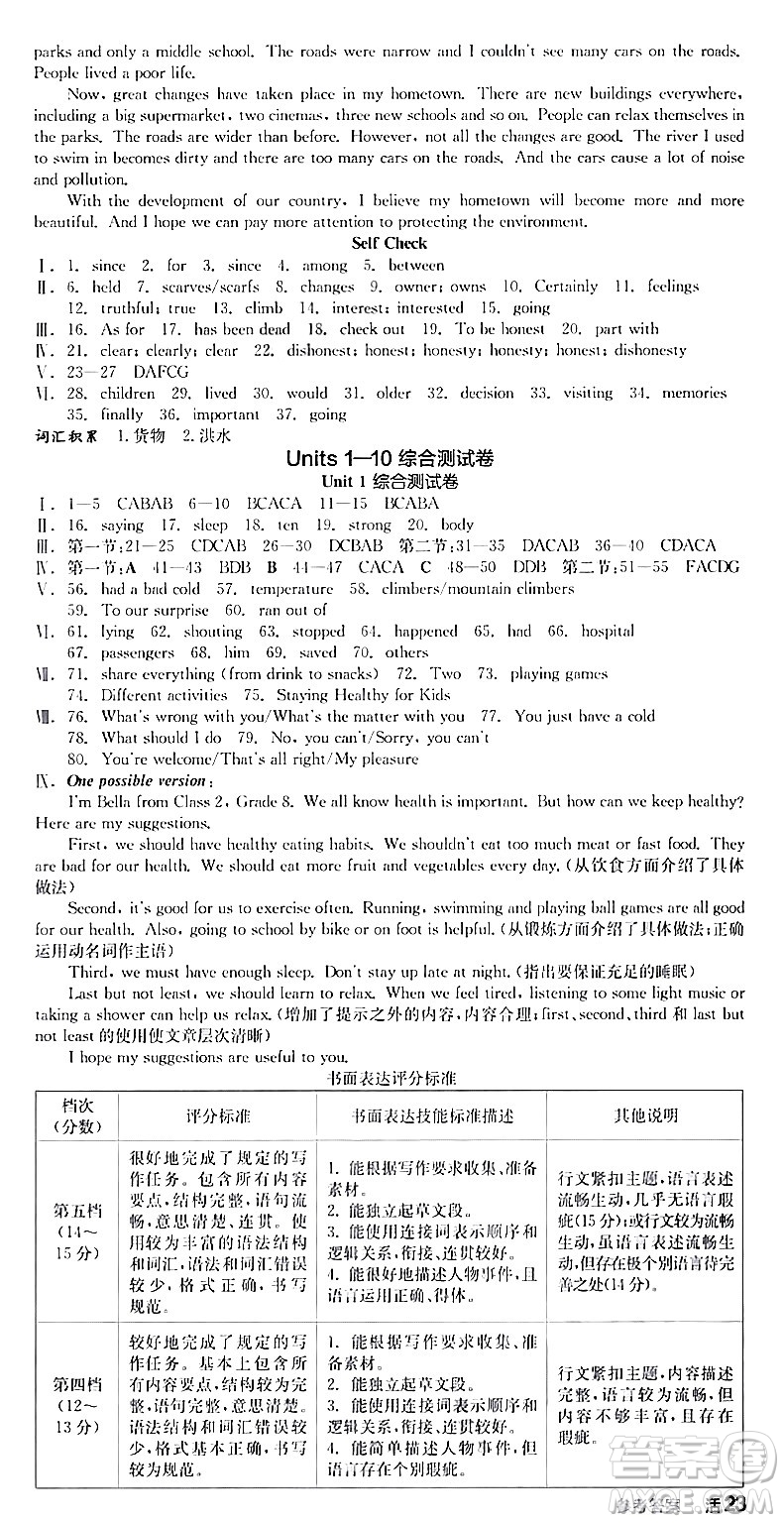 北京時(shí)代華文書局2024年春全品作業(yè)本八年級(jí)英語下冊(cè)人教版陜西專版答案
