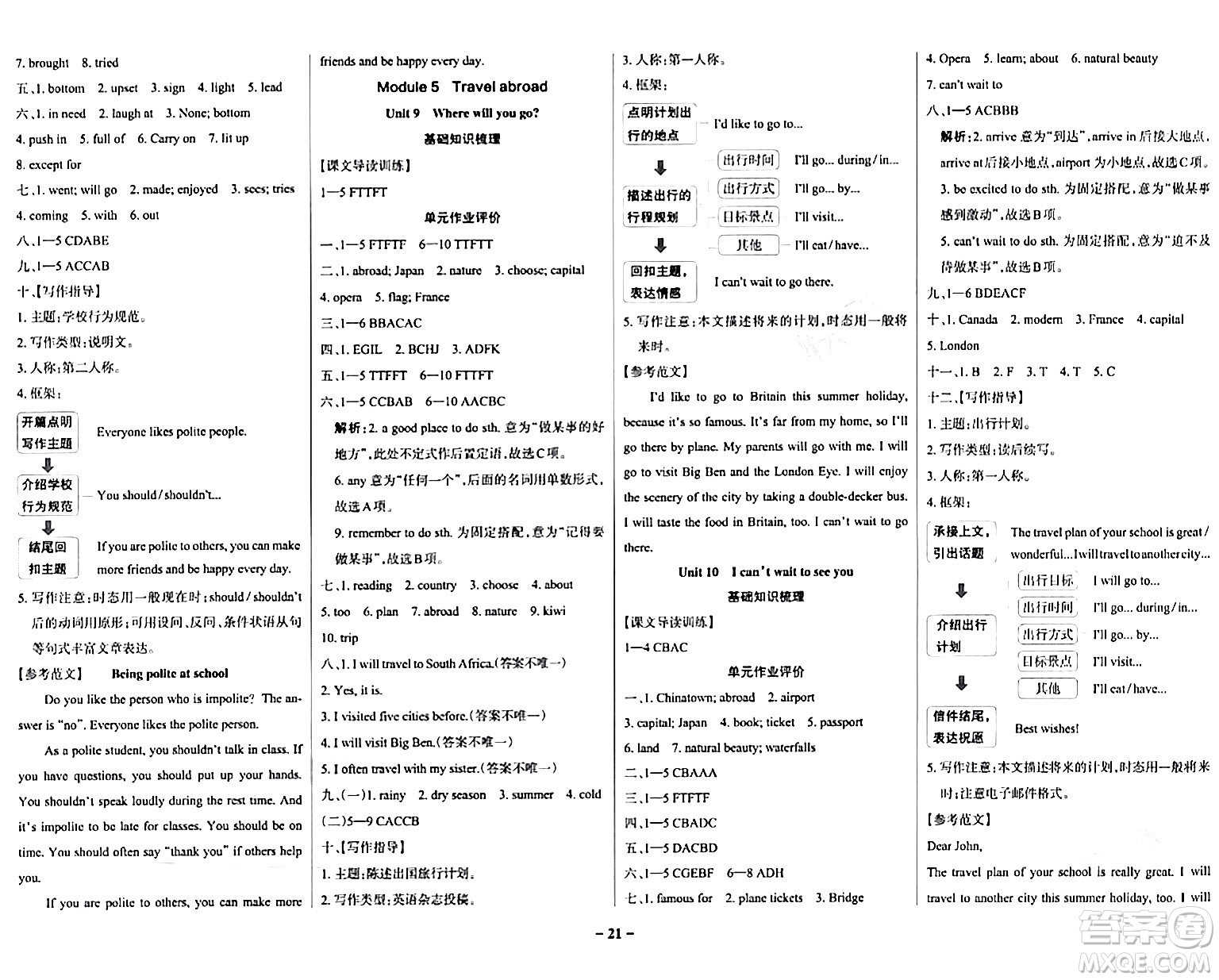 陜西師范大學(xué)出版總社有限公司2024年春PASS小學(xué)學(xué)霸作業(yè)本六年級英語下冊教科版廣州專版答案