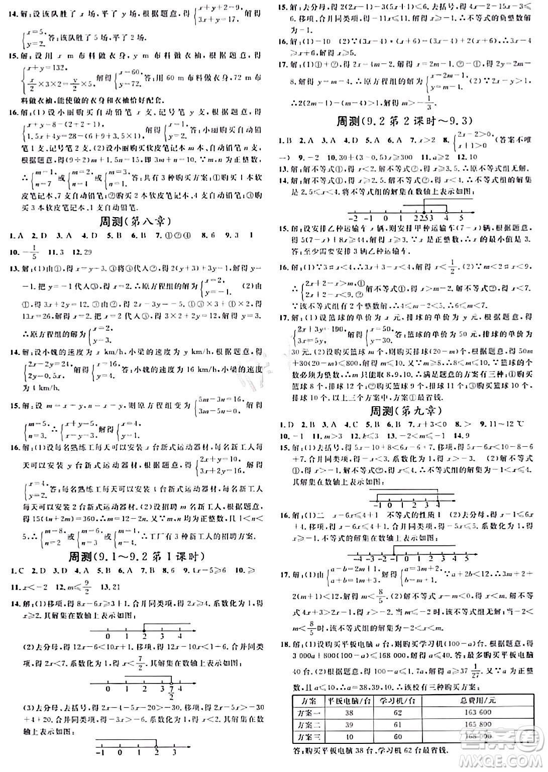 開明出版社2024年春名校課堂七年級數(shù)學下冊人教版河南專版答案