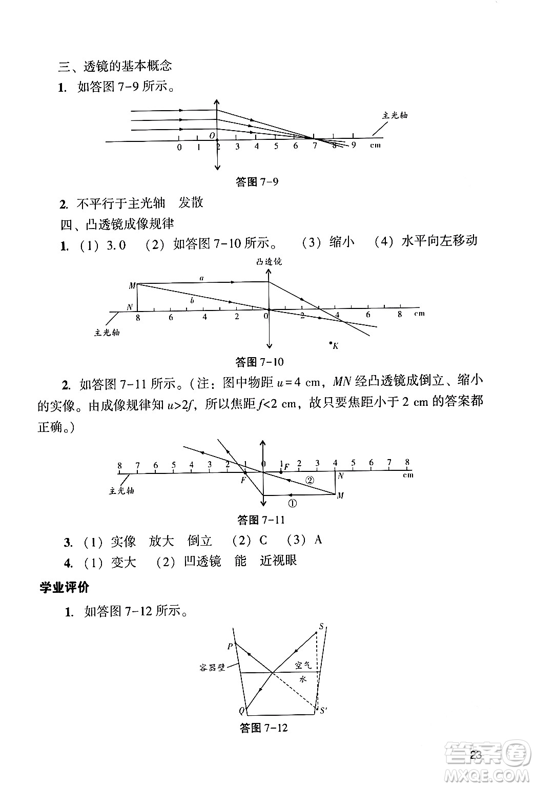 廣州出版社2024年春陽光學(xué)業(yè)評價九年級物理下冊人教版答案