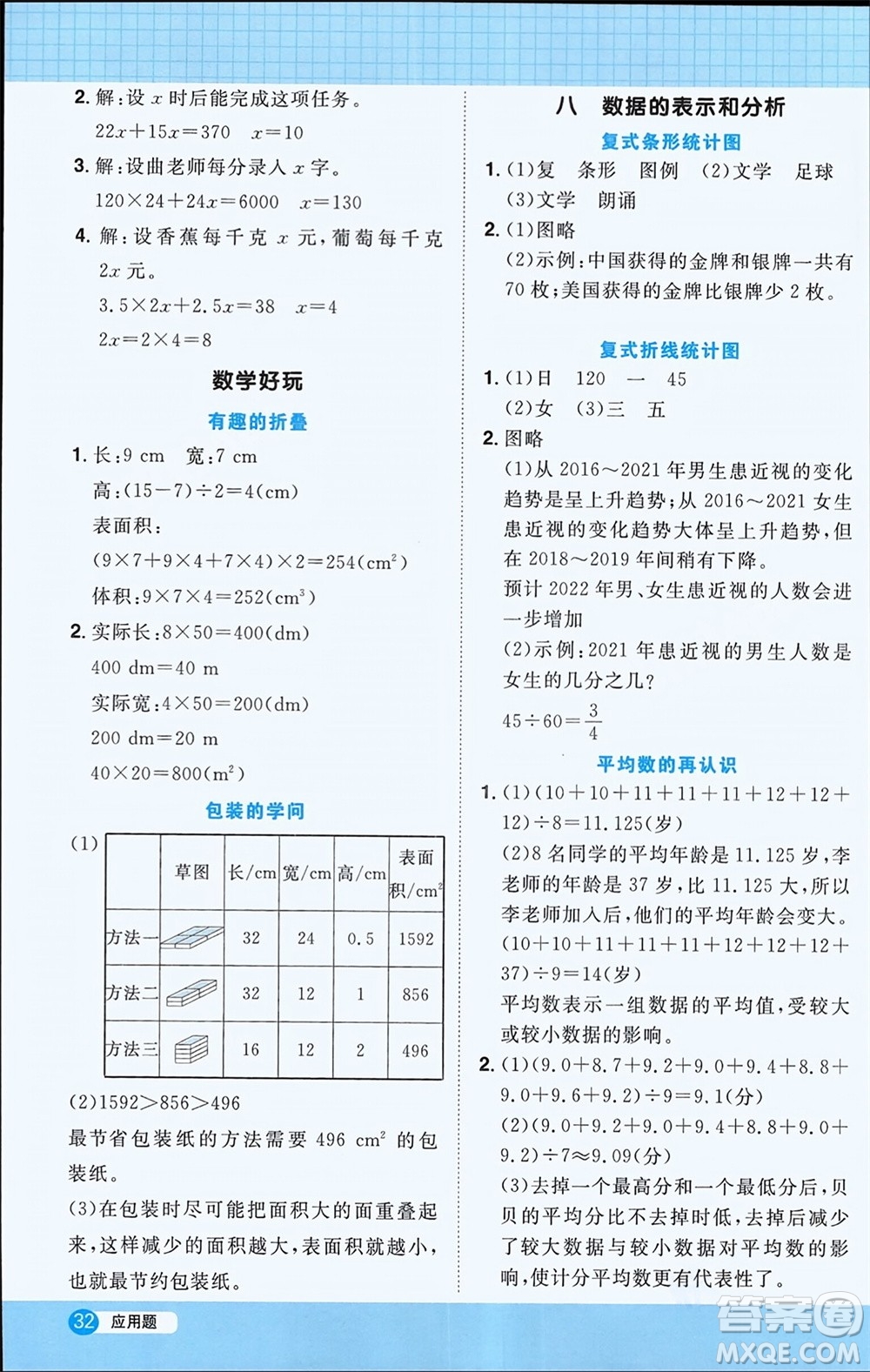 江西教育出版社2024年春陽光同學(xué)計(jì)算小達(dá)人五年級(jí)數(shù)學(xué)下冊(cè)北師大版參考答案