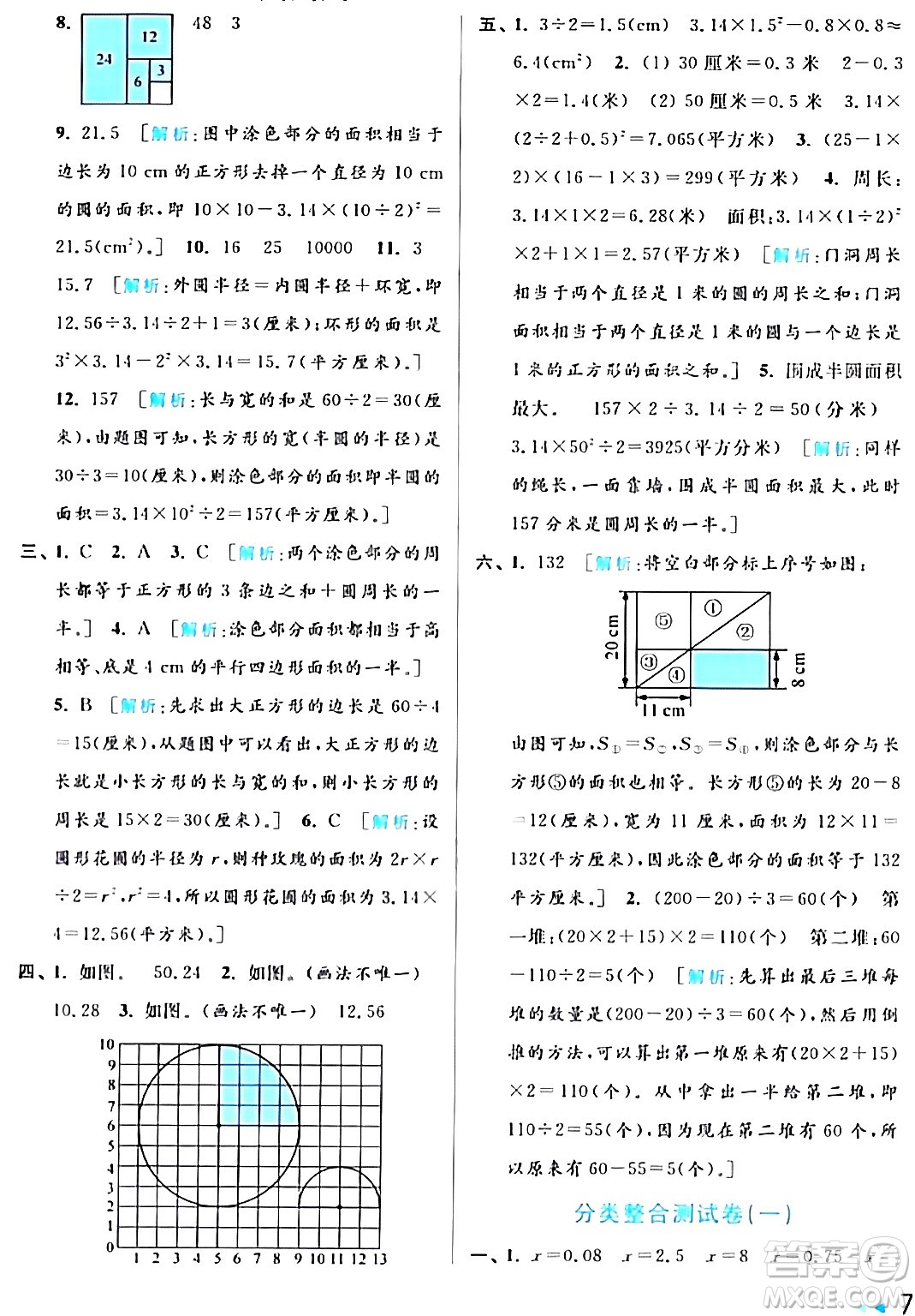 北京教育出版社2024年春亮點給力大試卷五年級數(shù)學下冊江蘇版答案