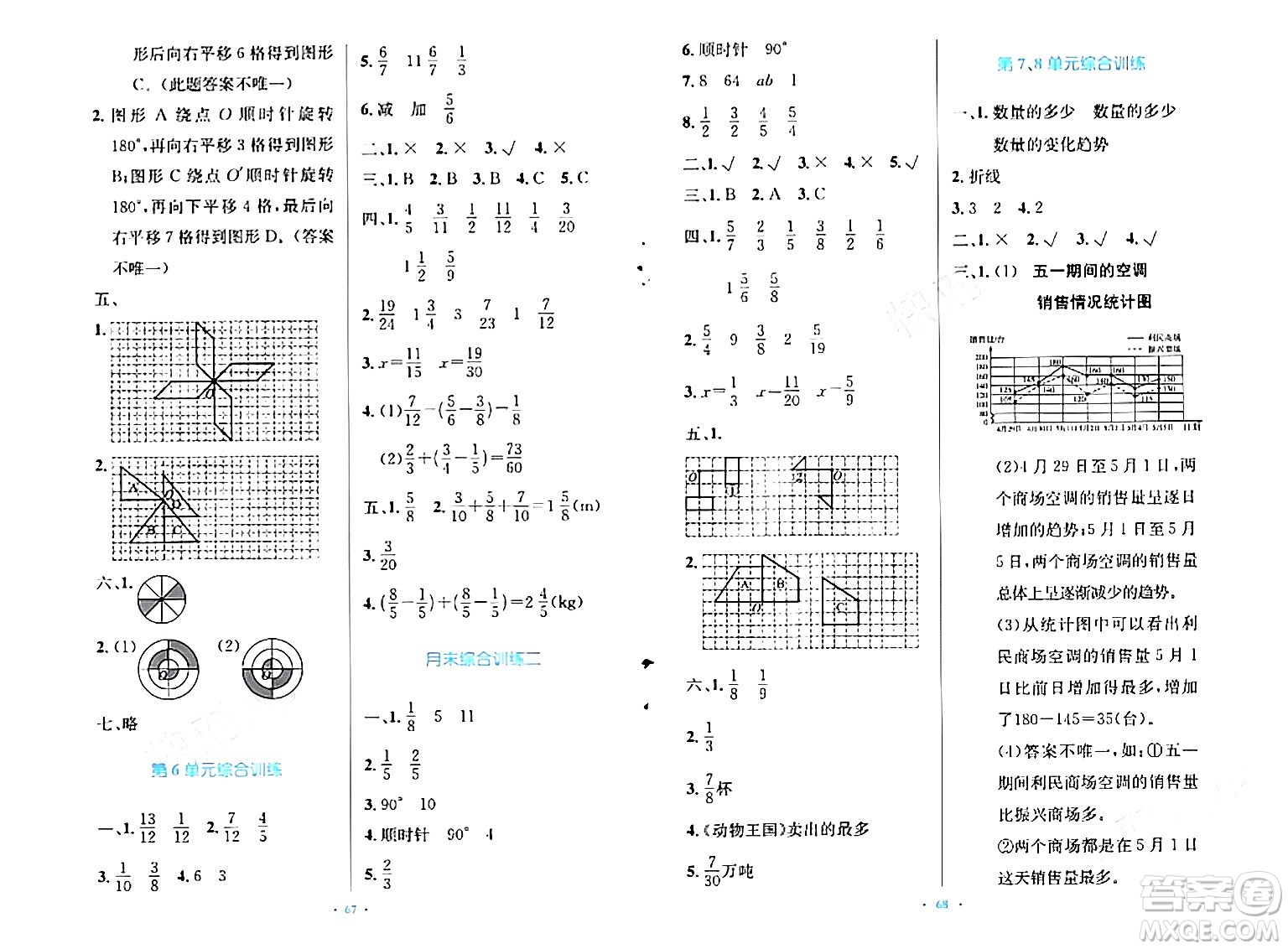 人民教育出版社2024年春小學(xué)同步測控優(yōu)化設(shè)計五年級數(shù)學(xué)下冊人教版增強(qiáng)版新疆專版答案