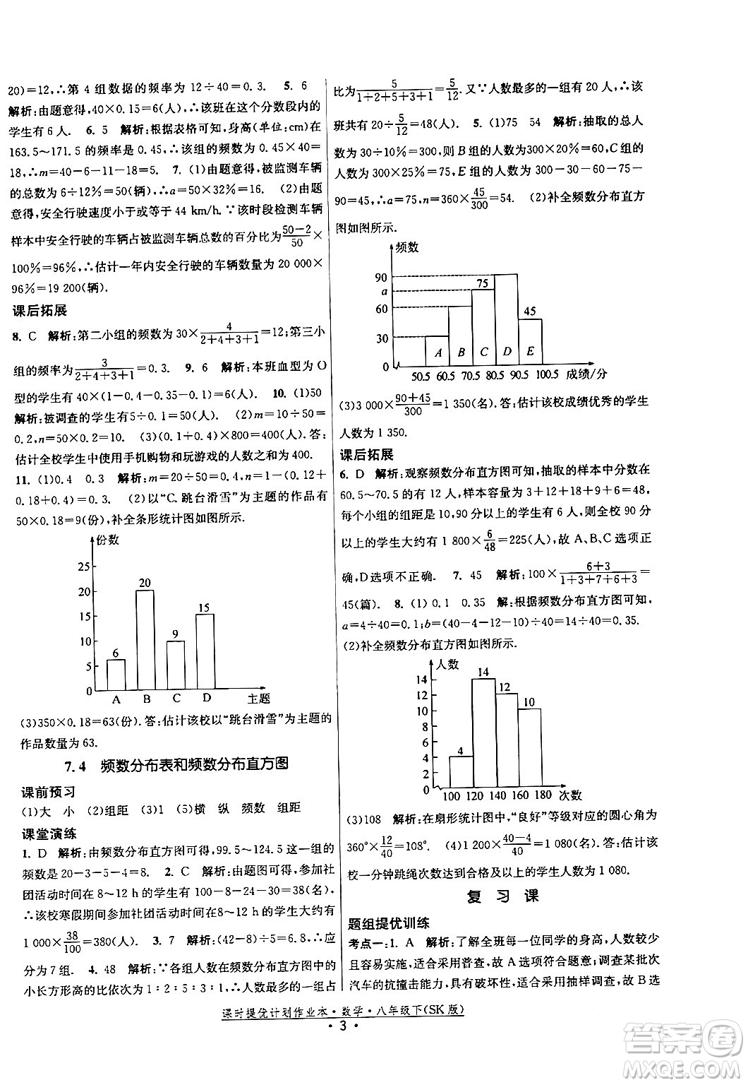 江蘇人民出版社2024年春課時(shí)提優(yōu)計(jì)劃作業(yè)本八年級(jí)數(shù)學(xué)下冊(cè)蘇科版答案